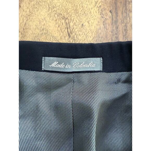 Talbots Women's Blue Wool Blend Micro Dot Blazer Jacket & Pants 2pec Set Size 10 - Picture 8 of 9